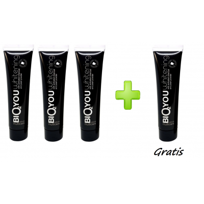 Natural whitening toothpaste with activated charachol, 3+1 gratis